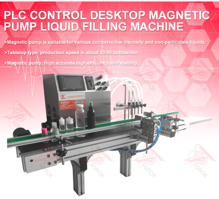 PLC Control desktop 4 filling nozzles fluid peristaltic pump filling machine