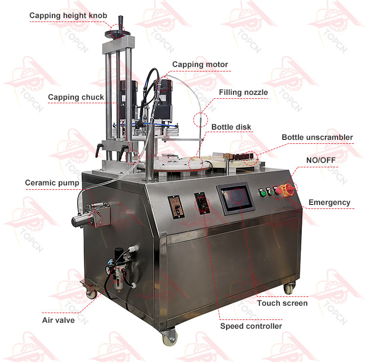 Pharmaceutical Oral Vial Injection Liquid Cosmetics Packing Machine Ceramic Pump Feeding Bottle Filling And Capping Machine