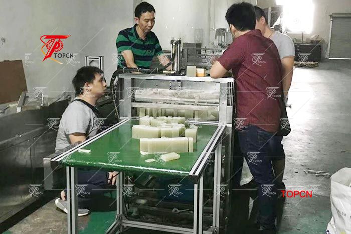 Automaitc Soap Cutting Machine Testing in Customer Factory