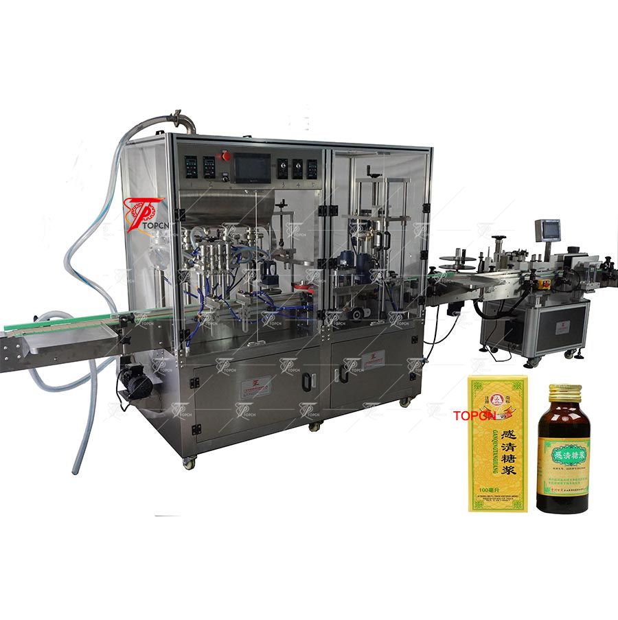 Automatic Syrup Filling Capping Labeling Machine 