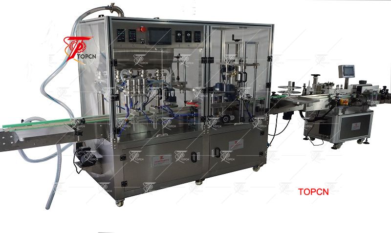 Automatic Inline Type pharmaceutical 4 heads syrup filling machine and capping 