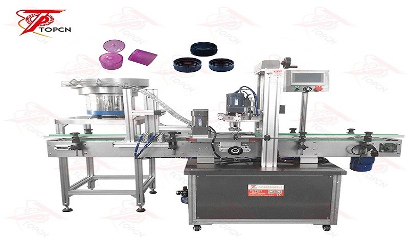 Automatic Screw Bottle Capping Machine With Cap Feeder
