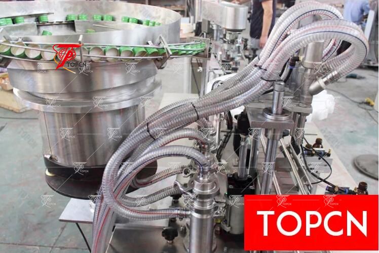 Automatic Inline Type pharmaceutical 4 heads syrup filling machine and capping