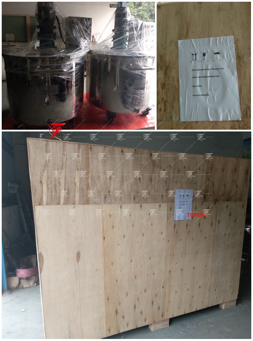 South Africa customer purchased 500L chemical liquid price of stainless steel mixing tank with agitator