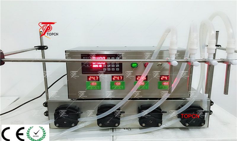 USA Customer ordered 4 nozzles 4L volume peristaltic pump bottle liquid filling machine