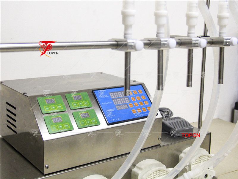 USA Customer ordered 4 nozzles 4L volume peristaltic pump bottle liquid filling machine