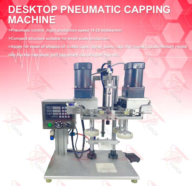 Pneumatic desktop bottle shampoo cosmetic capping machine