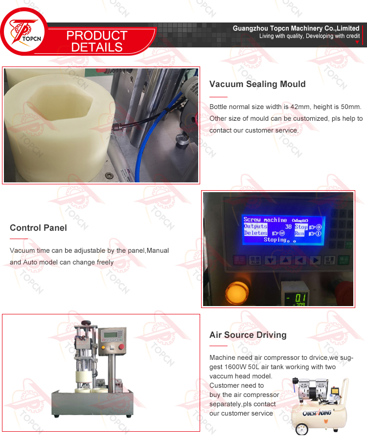 Semi Automatic Vacuum Jar Capping Machine