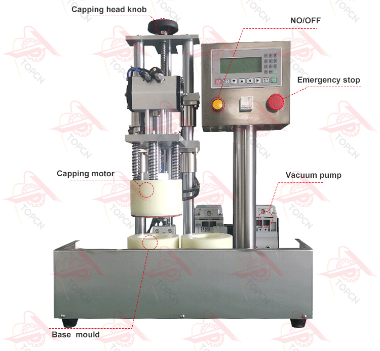 Semi Automatic Vacuum Jar Capping Machine