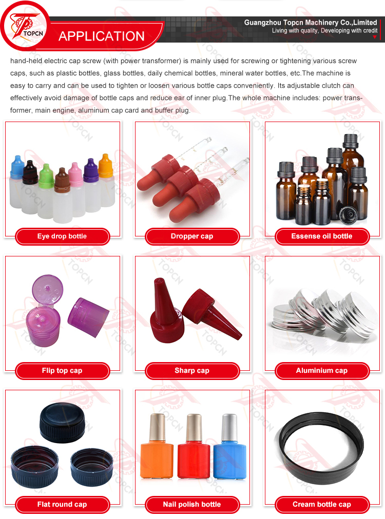 Hand-held Electric And Pneumatic Type  Plastic Bottles Screw Cap Capping Machine