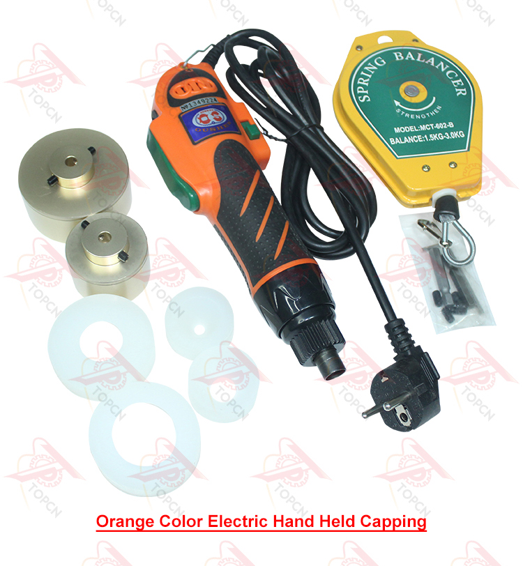 Hand-held Electric And Pneumatic Type  Plastic Bottles Screw Cap Capping Machine