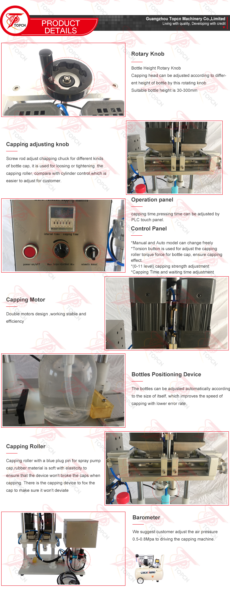 Semi Automatic Sprays Glass Bottle Desktop Screw Capping Machine