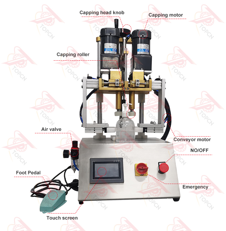 Semi Auto Desktop Plastic Dropper Cap Screw Capping Machine