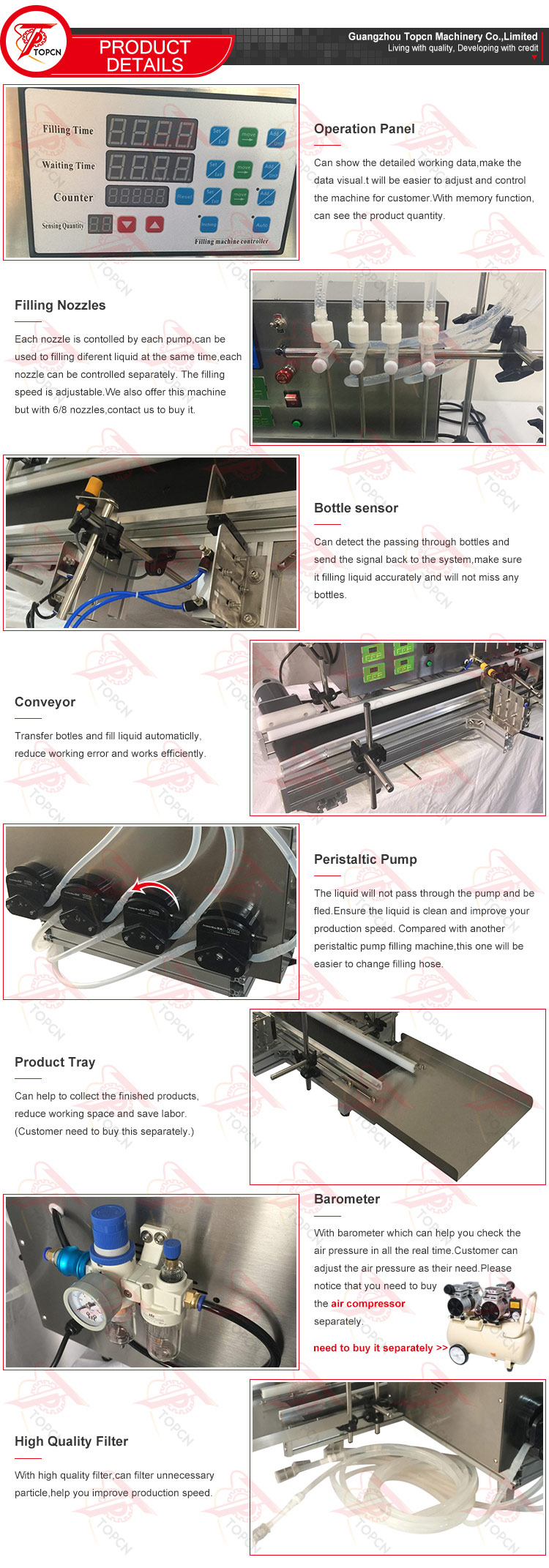 Automatic Peristaltic Pump Liquid Oil Filling Machine