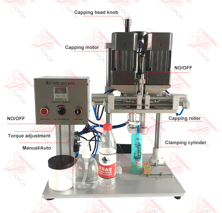Semi Automatic Sprays Glass Bottle Desktop Screw Capping Machine