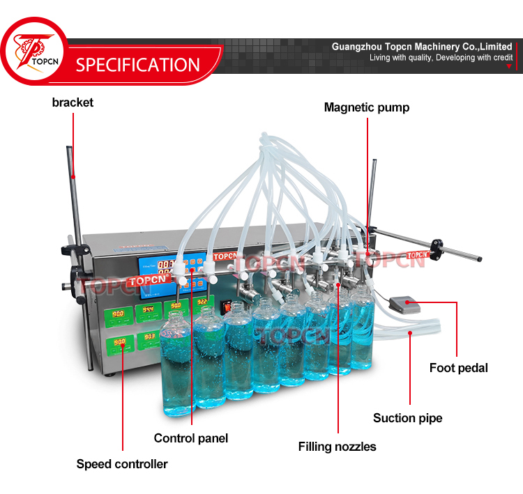 Small Scale Magnetic Pump Single Head Small Water Filling Machine Perfume Filling Machines Liquid Filler