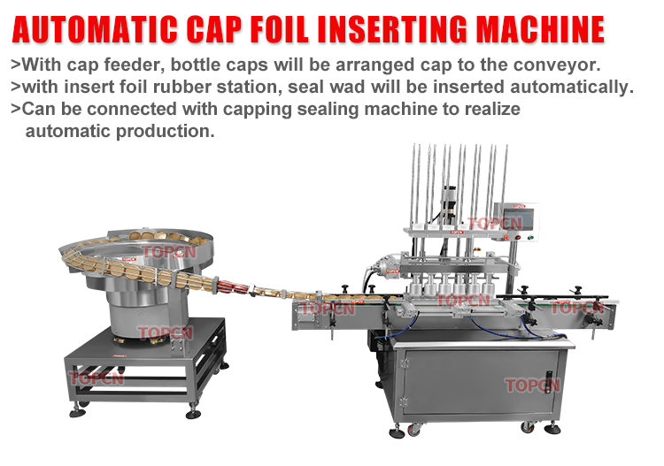 Customization Packing Machine Automatic Plastic Bottle Induction Cap Lid Lining Aluminium Foil Wad Pad Inserting Feeding Machine