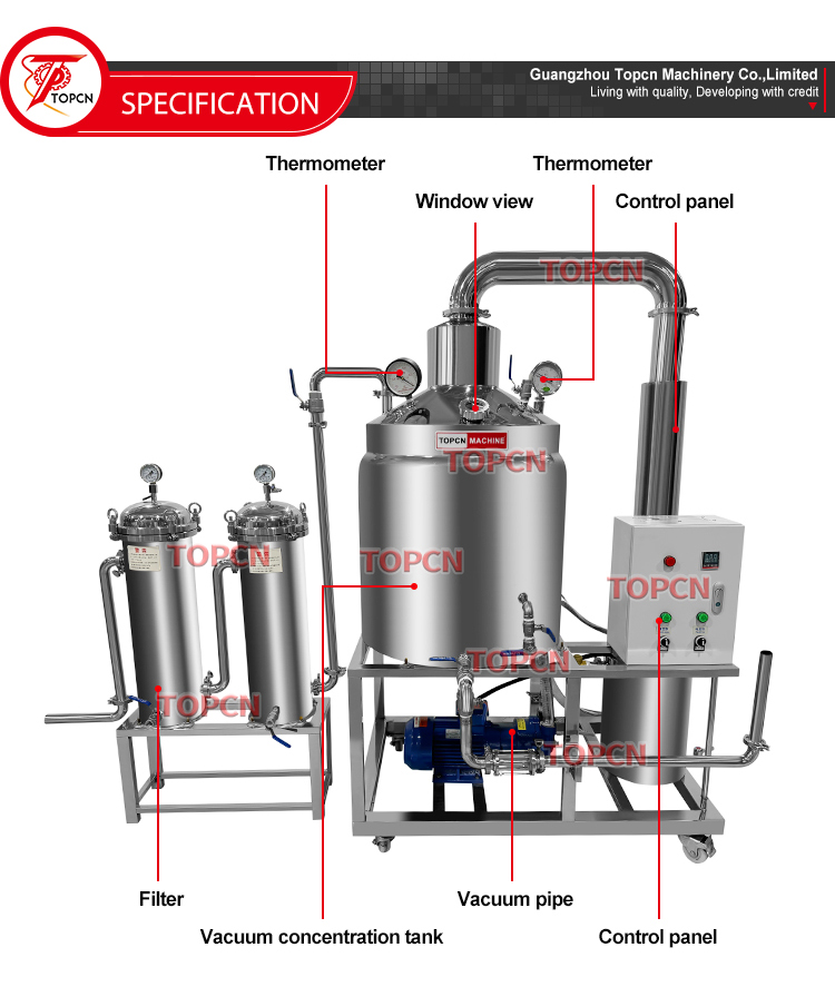 500L Bee Honey Concentration Filtering Sieve Processing Machine Honey Concentration Tank