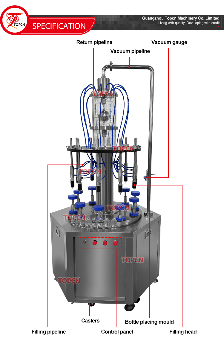 Pneumatic 10 Heads Perfume Jar Filling and Bottle Crimping Machine 30-100ml Small Vial Perfume Filler Machine