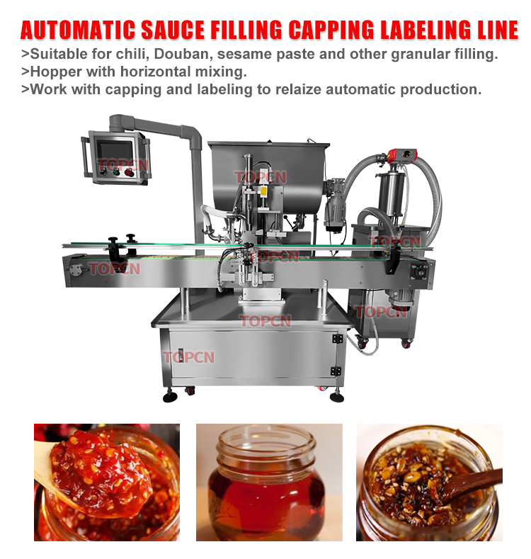 Automatic Food Grade Piston Pump Chili Sacue Honey Fruit Jam Peanut Butter Mayonnaise Mustard Sauce Paste Filling Machine
