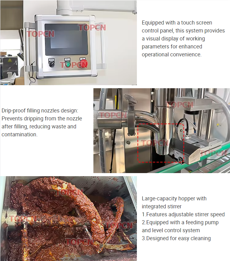 Automatic Food Grade Piston Pump Chili Sacue Honey Fruit Jam Peanut Butter Mayonnaise Mustard Sauce Paste  Filling Machine