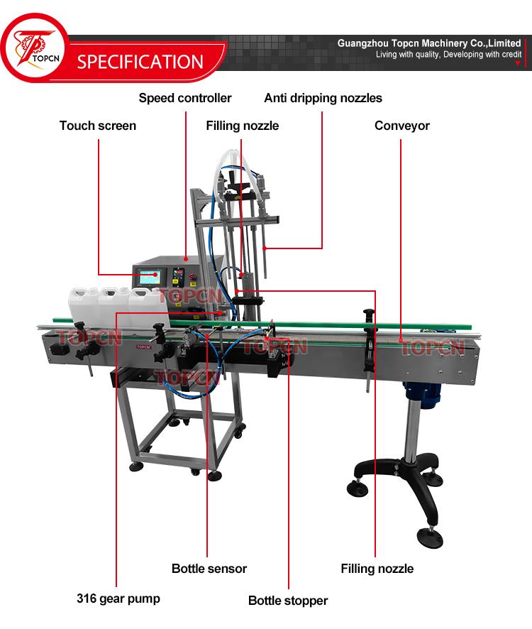 Hot Selling Automatic Two Nozzle Simple Style Bottle For Small Food Beverage Chemical Oil Liquid Filling Machine