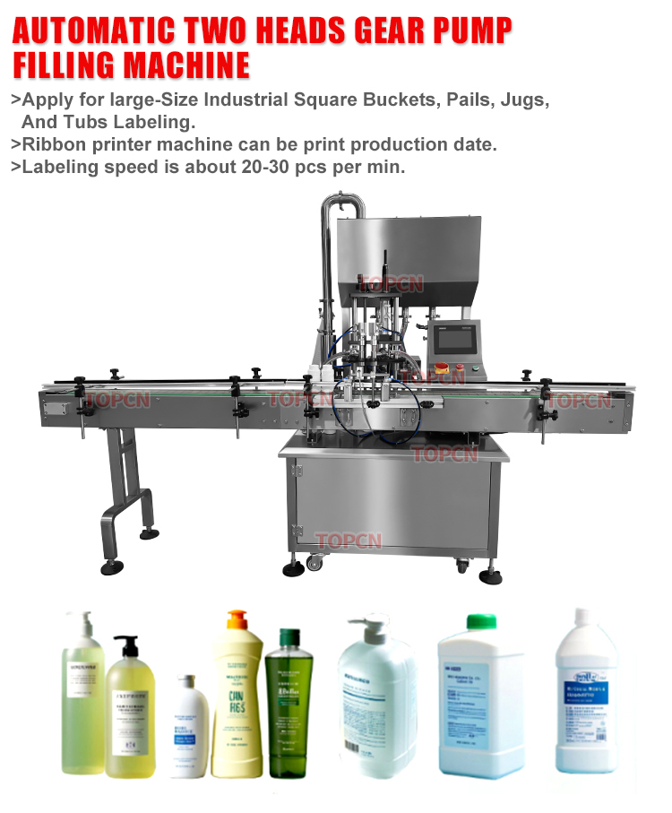Factory Direct Sales Custom Automatic Double Head Servo Motor Rotor Pump Gear Pump Filling Machine