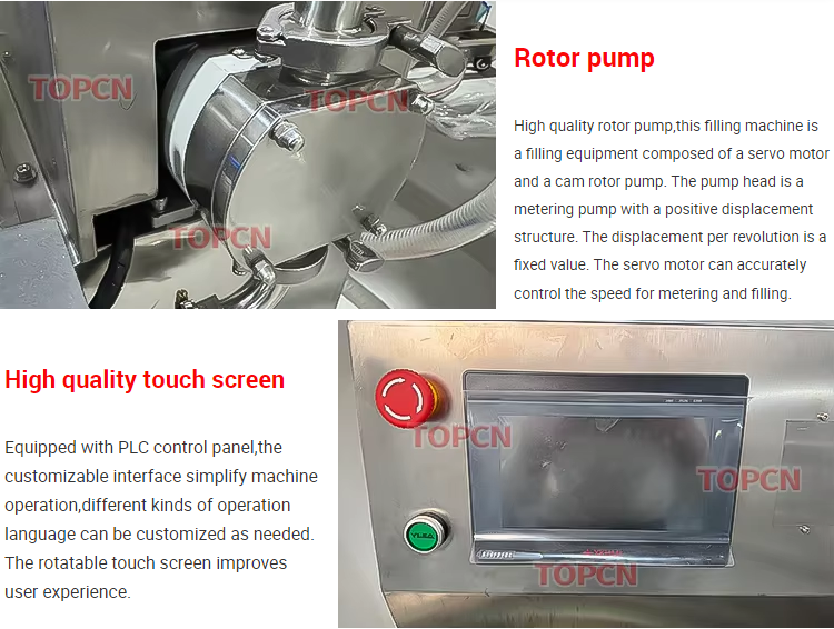 Automatic Rotor Lobe Pump Filler High Viscosity Lotion Face Cream Bottle Paste Filling Machine