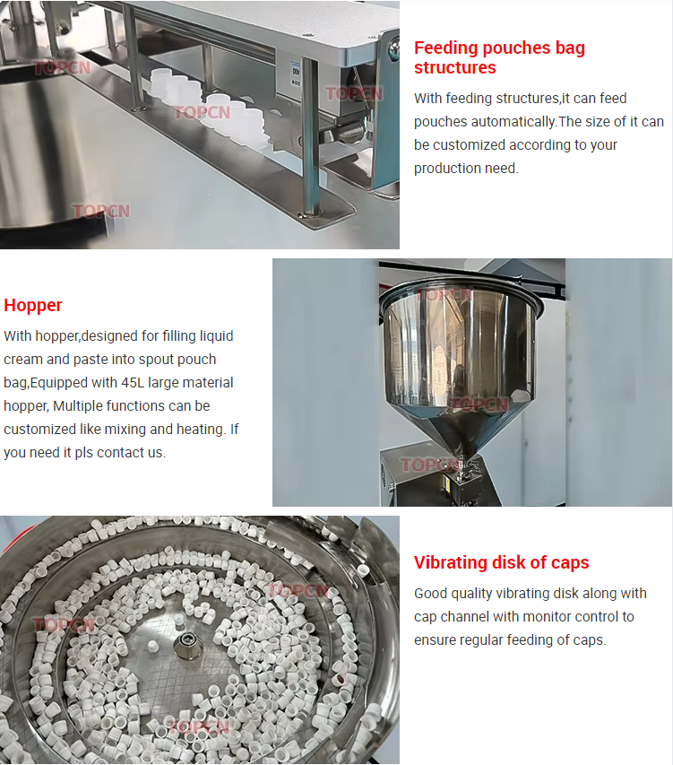 Automatic Servo Gear Pumps Monoblock Rotary Yoghurt Drink Baby Food Pouch Fillilng and Sealing Machine