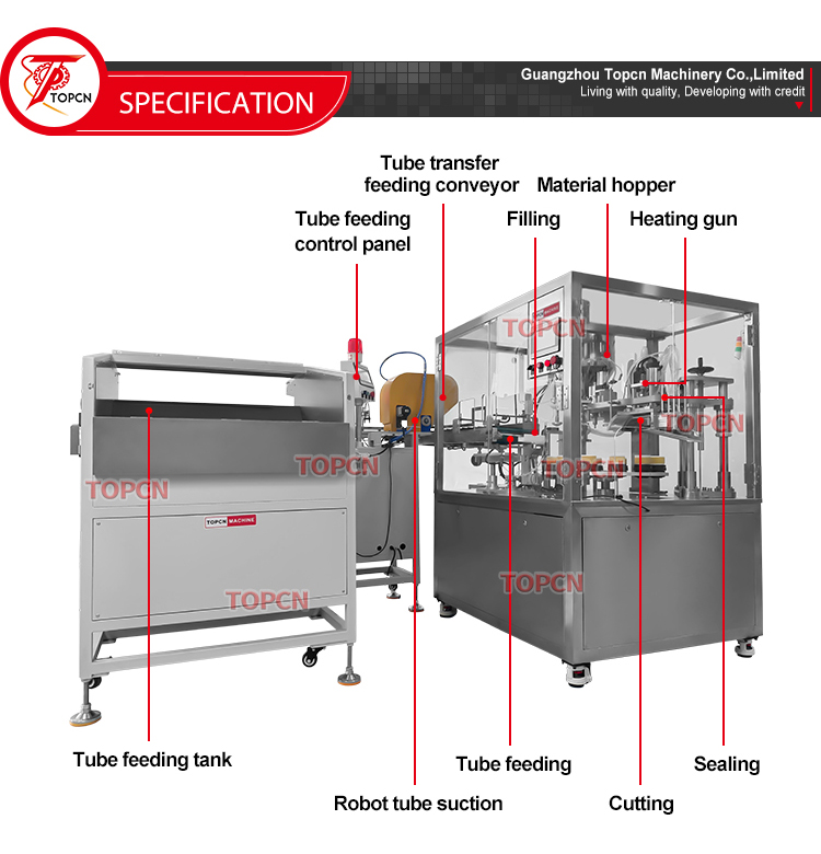 Automatic Toothpaste Cleanser  Plastic Hose  Plastic TubeFilling and Sealing Machine Tube Unscrambler