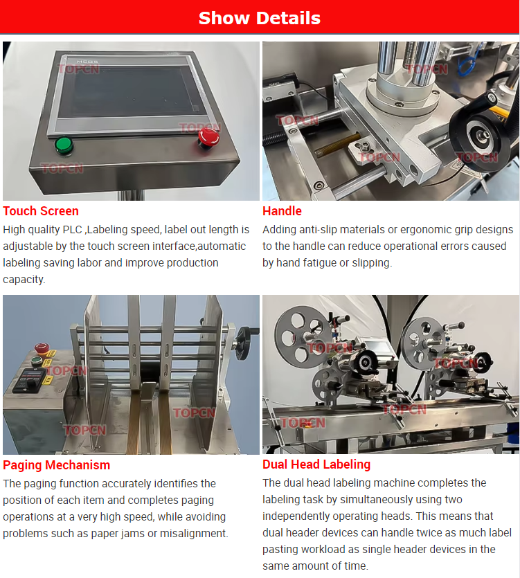 Automatic Two Flat Surface Card Box Plastic Pouch Bag Tube Labeler Sticker Labeling Machine With Paging Machine