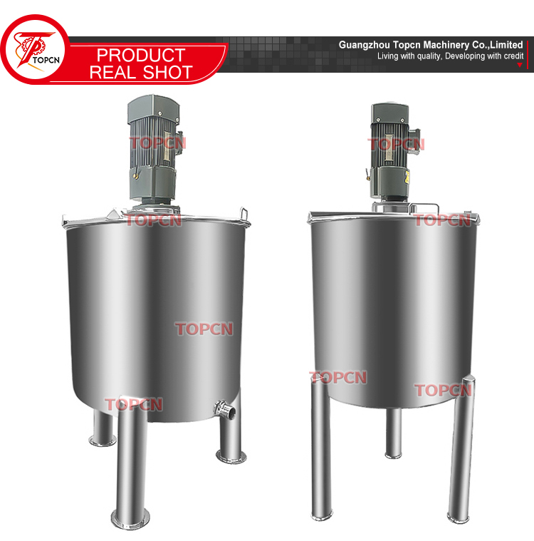 TOPCN SS304/316 Single Layer Juice Milk Mixing Flat/Cone Base Stirrer Mixing Machine