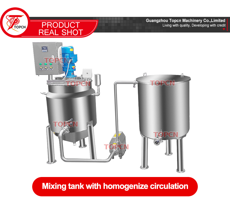 Blending Machine 300L 500L Double Jacketed Sauce Jam Ketchup Industrial Mixing Tank with Lobe Pump