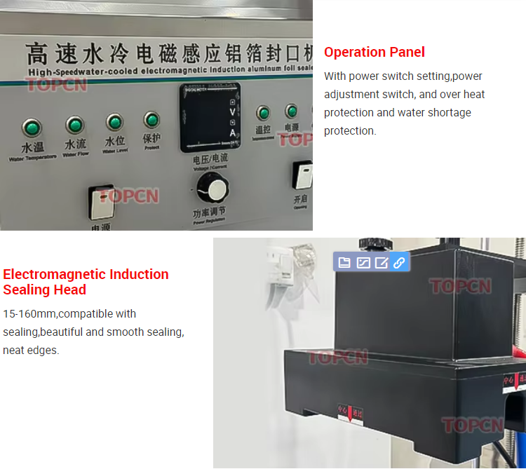 Automatic Food Plastic Glass Can Bottle Cap Aluminum Foil Induction Sealer Continuous Induction Sealing Machine