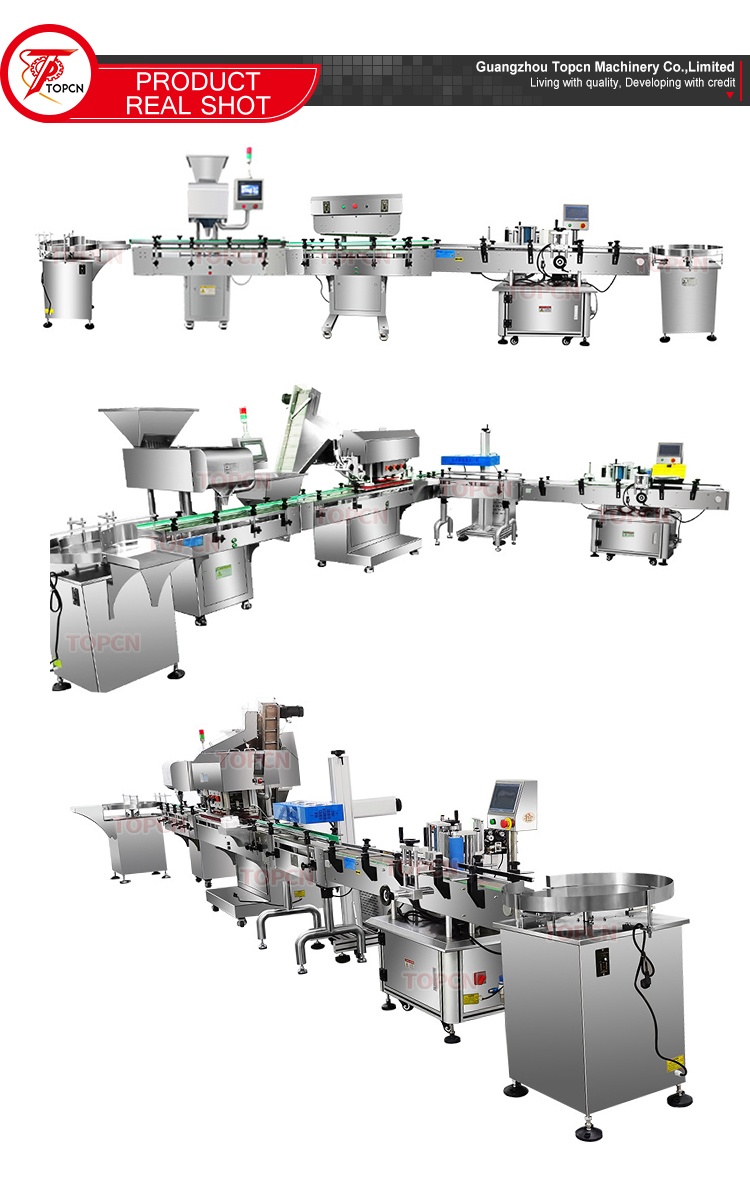 Fully Auto Electronic High Speed Automatic Pill Tablet Capsule Counting and Bottling Line with Capping and Labeling Machine