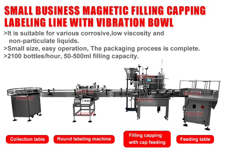 4 Heads Magnetic Pump Chemical Oil Milk Beverage cosmetic Cream Jam Filling Capping and Labeling Machine