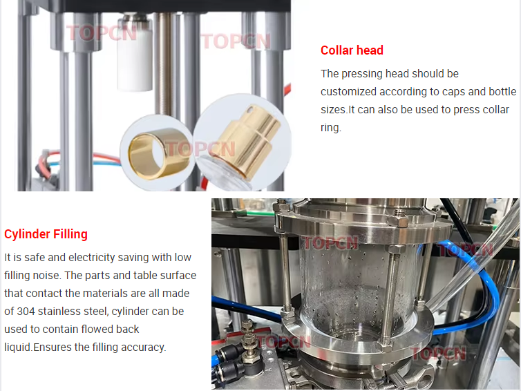 Full Automatic Inline Perfume Glass Oil Bottle Filling Equipment Caps Pressing Crimping and Labeling Machine Line