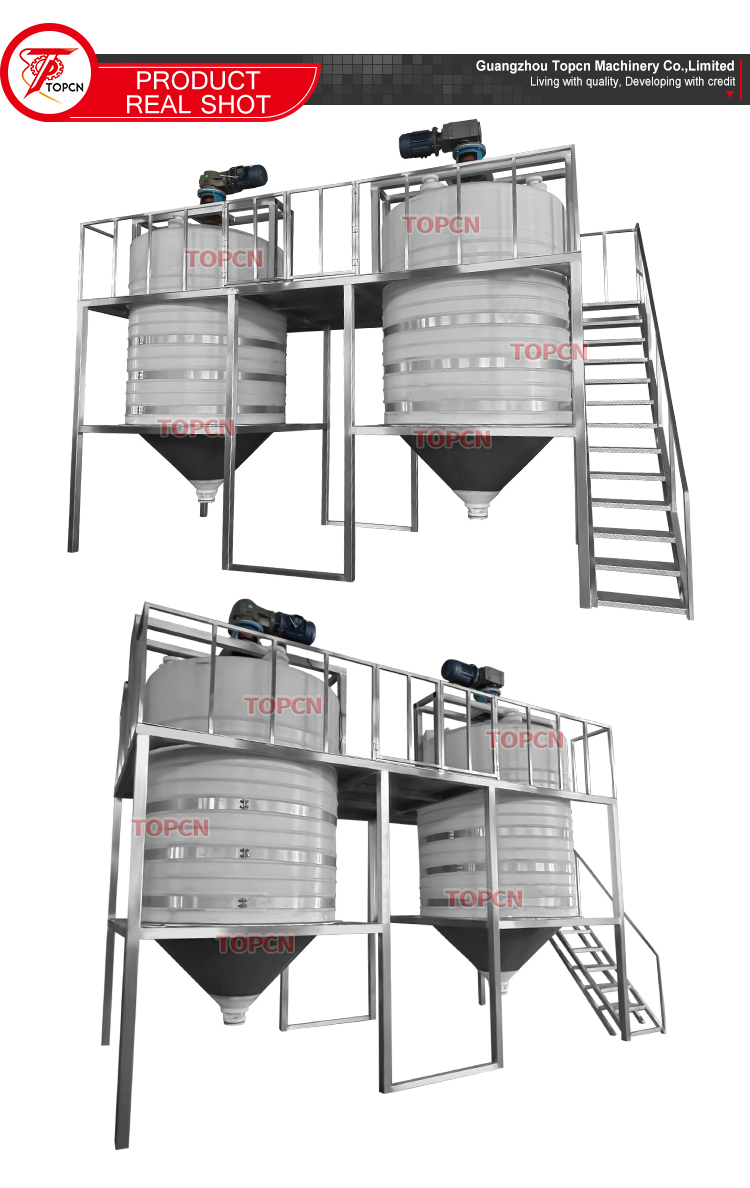 6000 Liter Factory Price Anti Corrosive PP Mixer Anticorrosivo Plastic Blender Machine Acid Chemical Liquid Mixing Tank