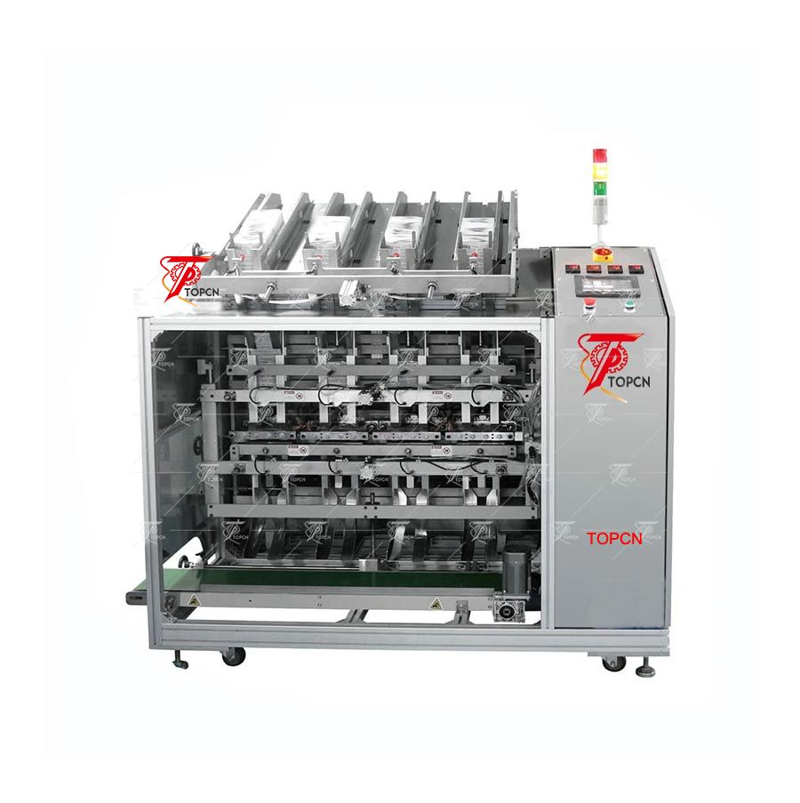 Bag Automatic Dropping-Automatic Filling-Automaitc Sealing-Automatic Printing-Finished(2 heads,4 heads and 6 heads)