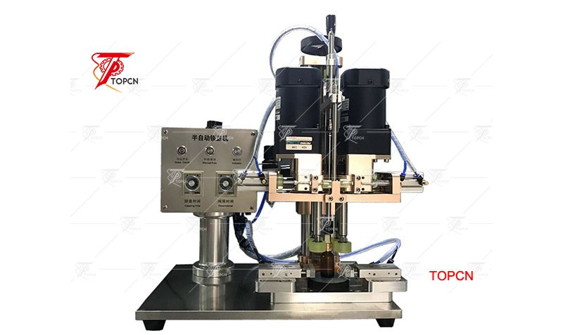 Semi automatic plastic bottle cap twist off sealing capping machine