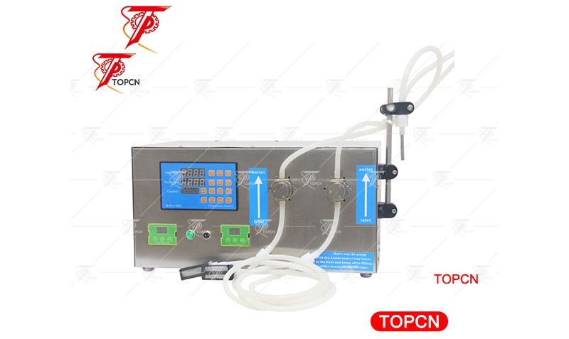 Magnetic Pump acetone filling machine, Disinfection water wine filler automatic ink filling machine with 2 nozzles 2Lmin