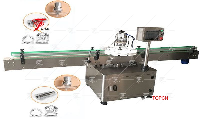 Automatic rotary type perfume crimp equipment  glass bottles perfume crimping machine 