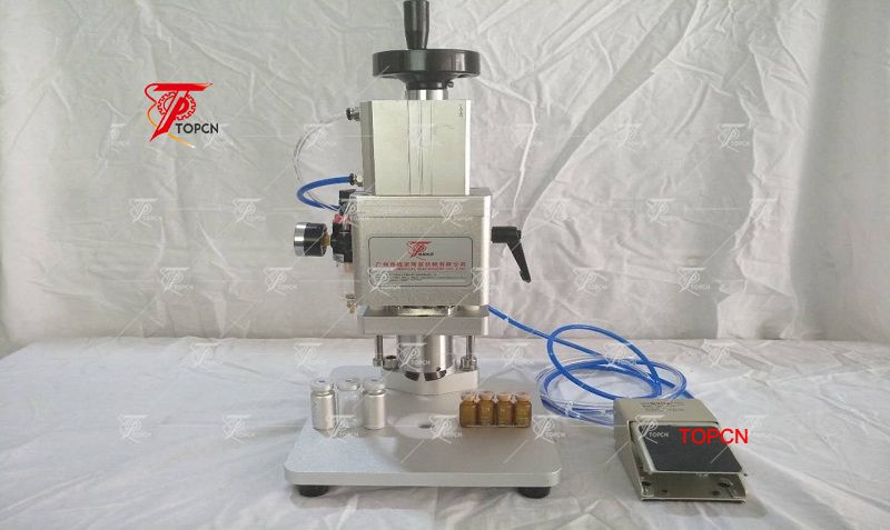 desktop pneumatic semi automatic vial capping crimping machine 