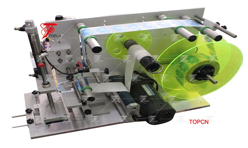 Semi automatic flat bottle labeling machine for flat surface 