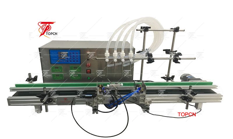 Four nozzzles automatic table top liquid filling machine 30ml small bottle 