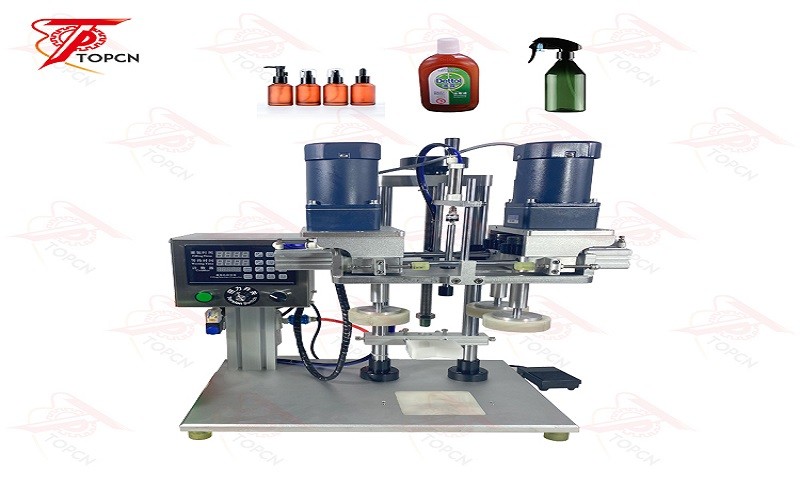 Pneumatic desktop bottle shampoo cosmetic capping machine 