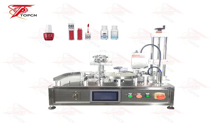 Desktop Cosmetic Essential Oil Eye Drops Liquid Filler Rotary Automatic 2 In 1 Small Glass Bottle Vial Filling Capping Machine