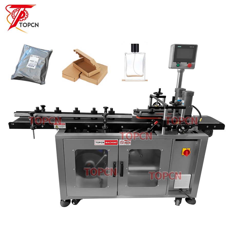 Automatic Cosmetics Box Glass Perfume Bottle Bottom Labeling Machine Flat Surface Adhesive Sticker Label Applicator 
