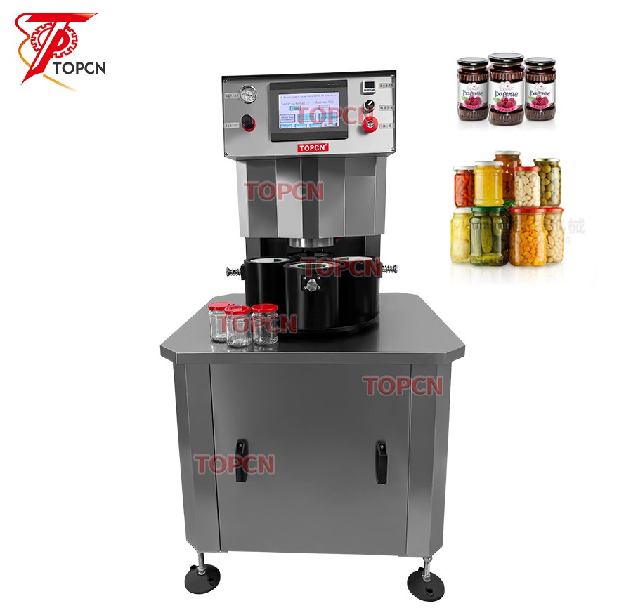 Semi Automatic Sauce Glass Jars Vacuum Capper Equipment Tightening Closing Capping Machine