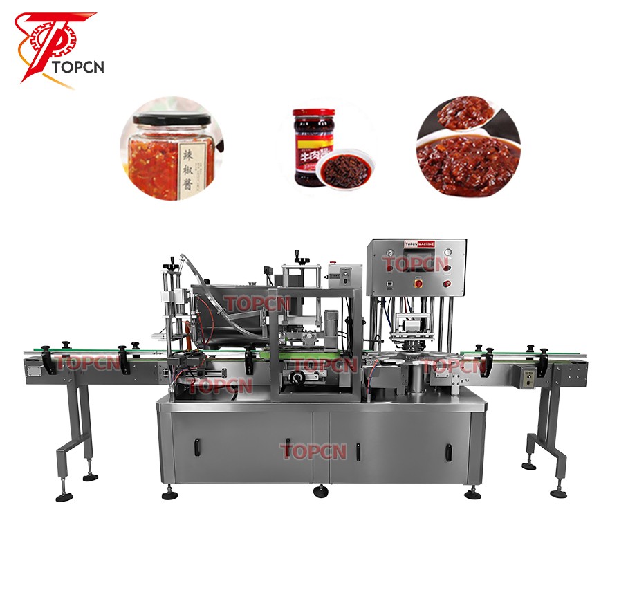 Ce Automatic Garlic Chilli Sauce Liquid Tomato Paste Filling And Sealing Capping Machine Production Line For Glass Bottles